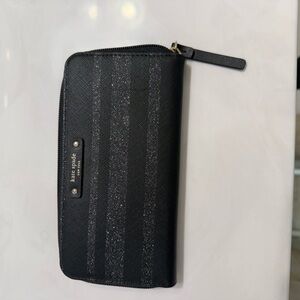 Kate Spade Black Striped Wallet